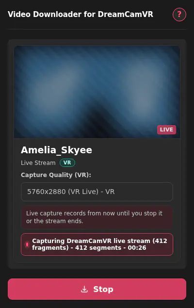 Dreamcamvr Video Downloader browser extension screenshot 4